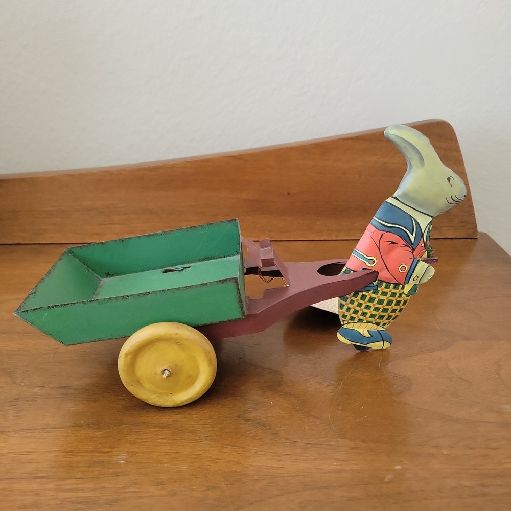 Bethany Lowe Designs Rabbit Pulling Cart Figure Decor A Hobgoblins Easter New